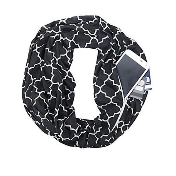 Pop Fashion Women Chain Link Pattern Infinity Scarf Wrap Scarf With White Zipper Carousel 1