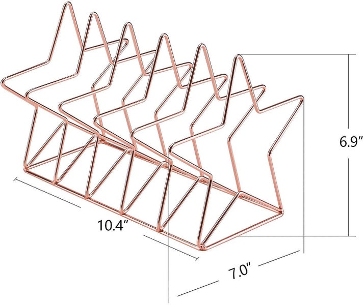 Magazine Holder File Sorter, Metal 5 Slot Desk Organizer Rack For Document, Fold Carousel 1