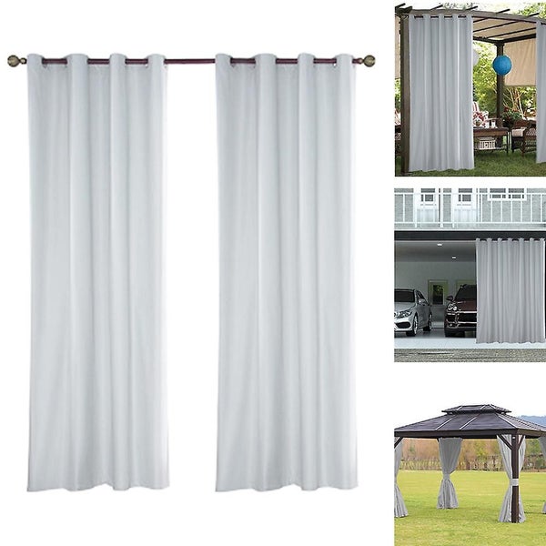 Outdoor Curtain Water-repellent 1 Piece Loop Curtain White Transparent Outdoor C Carousel 2