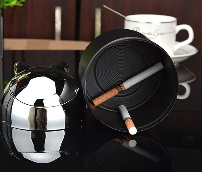 Cigarette Ashtrays With Lid,metal Hidden Ashtray For Outdoor Indoor Home Office Carousel 5
