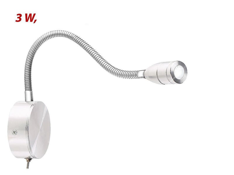 Gooseneck Bed Lamp, Led Bed & Reading Light With Gooseneck, Wall Mounting, 3 W, Carousel 1