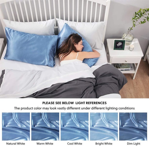 Satin Pillowcase For Hair And Skin, 2-pack - Standard Size Pillow Cases - Satin Carousel 2