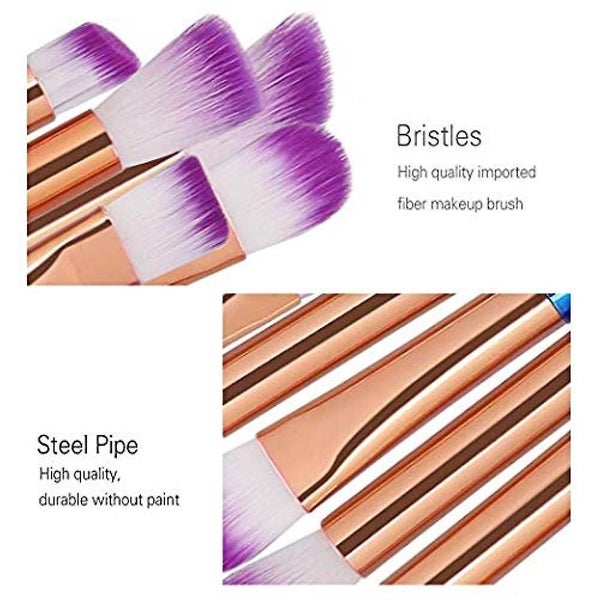 Eye Brush Set, 20 Pcs Unicorn Eyeshadow Eyeliner Blending Crease Kit Makeup Brus Carousel 4