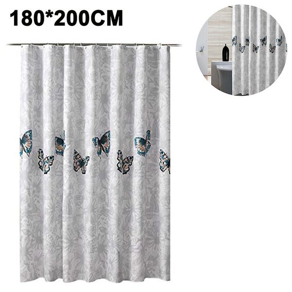 Fabric Shower Curtain, Waterproof Design And Polyester, Quick-drying, Weighted H Carousel 1