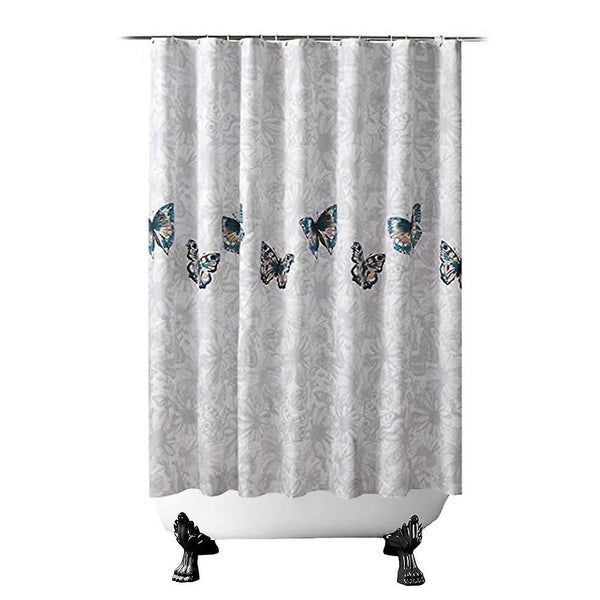 Fabric Shower Curtain, Waterproof Design And Polyester, Quick-drying, Weighted H Carousel 2