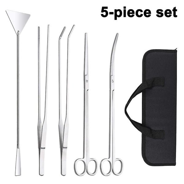 Aquarium Tools Kit, 5 In 1 Stainless Steel Long Fish Tank Scraper Aquarium Kits, Carousel 1
