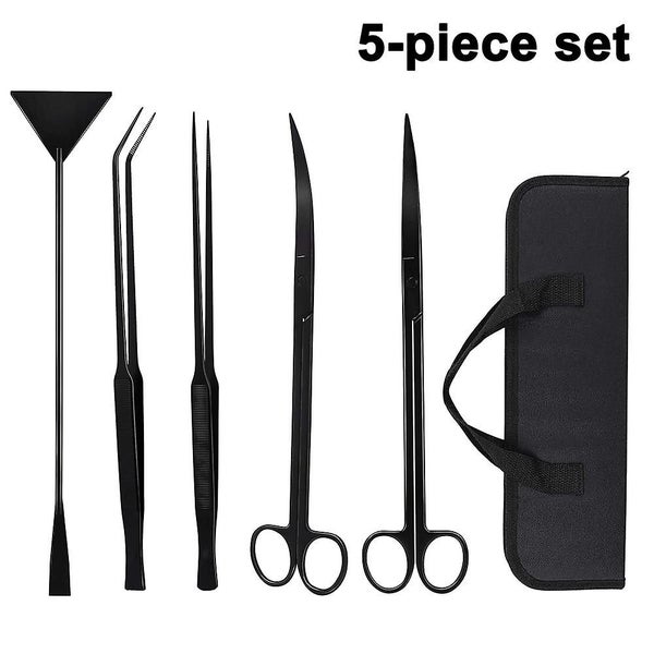 Aquarium Tools Kit, 5 In 1 Stainless Steel Long Fish Tank Scraper Aquarium Kits, Carousel 2