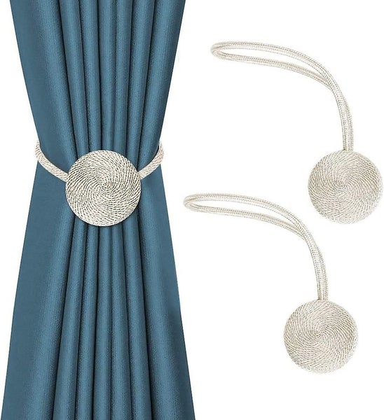 Set Of 2 Magnetic Tiebacks For Decorative Curtains, Modern Support Rope For Thin Carousel 1