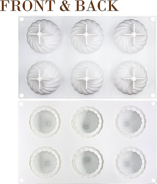 Funshowcase Large 6 Cavities Spiral Dome Silicone Mold Tray Per Cavity 2.6x2.6x2 Carousel 1