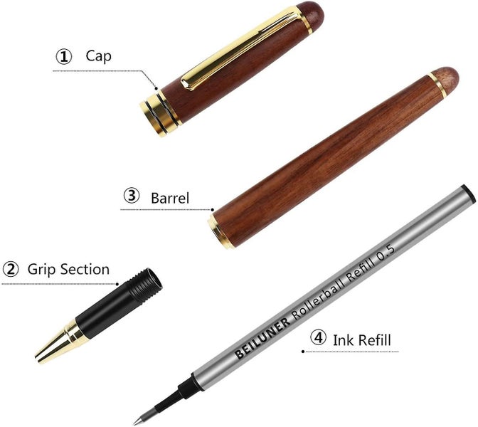Luxury Walnut Ballpoint Pen Writing Set - Elegant Fancy Nice Gift Pen Set For Si Carousel 2