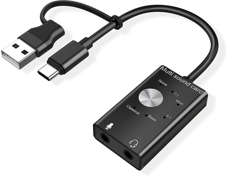 Usb Sound Card Usb And Usb C To 3.5 Mm Audio Adapter Stereo Headset And Micropho Carousel 1