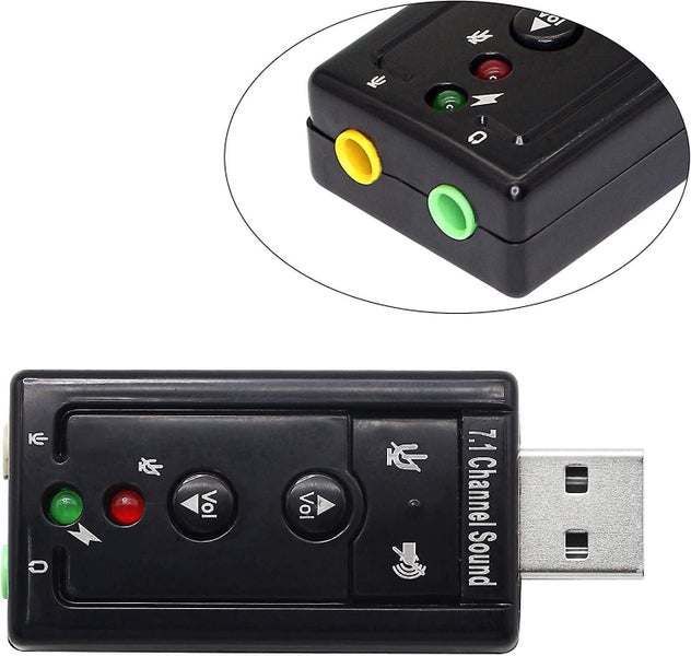 Usb Sound Card With 3.5 Mm Headphone And Microphone Jack Usb 2.0 Virtual 7.1 Ext Carousel 2