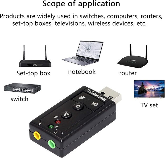 Usb Sound Card With 3.5 Mm Headphone And Microphone Jack Usb 2.0 Virtual 7.1 Ext Carousel 5