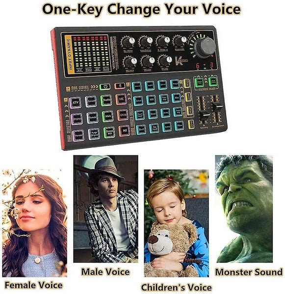 Voice Changer Soundboard, Audio Interface With Mixer And Live Sound Card For Liv Carousel 2