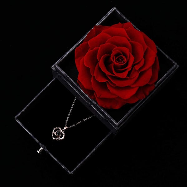 Preserved Real Rose Eternal Handmade Rose With Love You Necklace Carousel 5