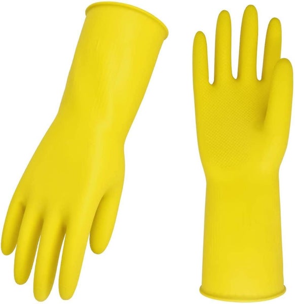 3-pairs Reusable Household Gloves, Rubber Dishwashing Gloves, Extra Thickness, L Carousel 1