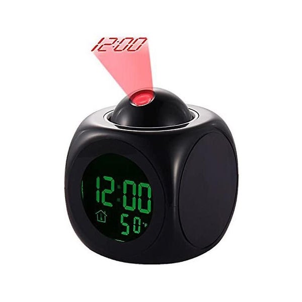 Led Projector Alarm Clock Multifunction Digital Temperature Display Voice Talkin Carousel 1