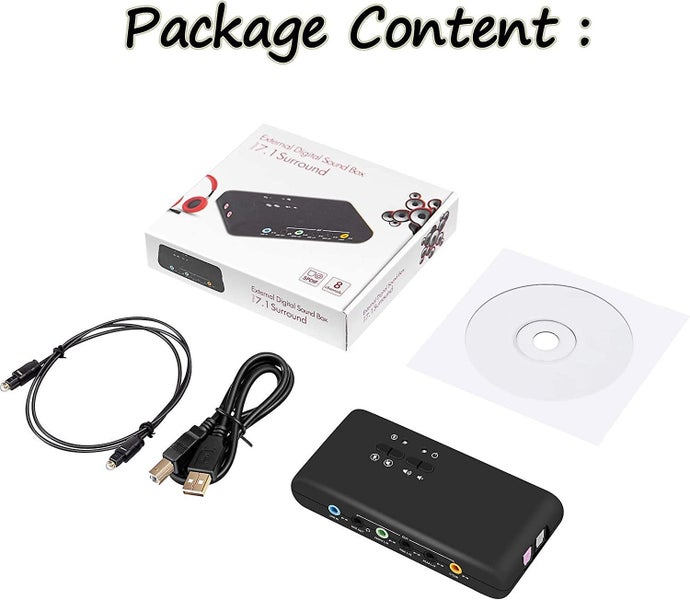 Usb 7.1 External Sound Card (8 Channels)-7.1 Channel Usb Speakers-dynamic 3d Sur Carousel 5