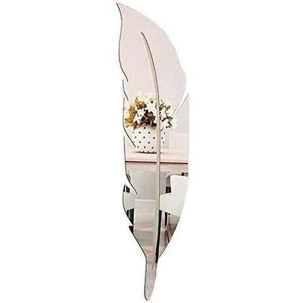 Feather Wall Mirror, 3d Acrylic Mirror Feather Wall Stickers Modern Home Decor R Carousel 1