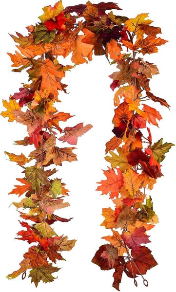 Fall Maple Garland - 5.9ft/piece Artificial Fall Foliage Garland Colorful Autumn Carousel 1