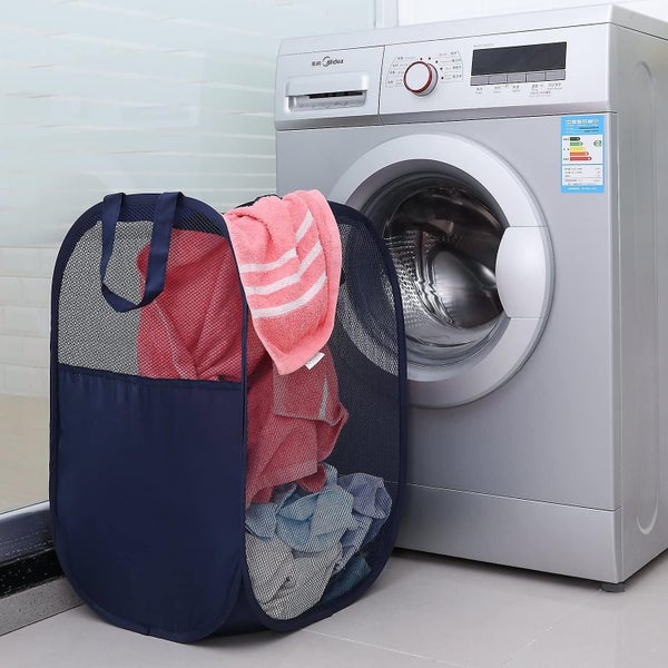 Pop-up Hamper, Foldable Pop-up Mesh Hamper With Reinforced Carry Handles, Laund Carousel 5