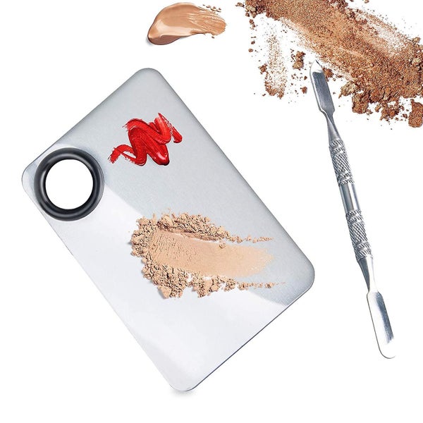 Makeup Palette, Upgrad Stainless Steel Metal Mixing Palette With Spatula Artist Carousel 1