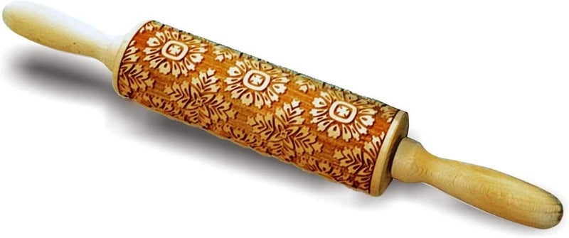 Cookie Stamp Roller Press Biscuit Maker Wooden With Vintage And Traditional Patt Carousel 5