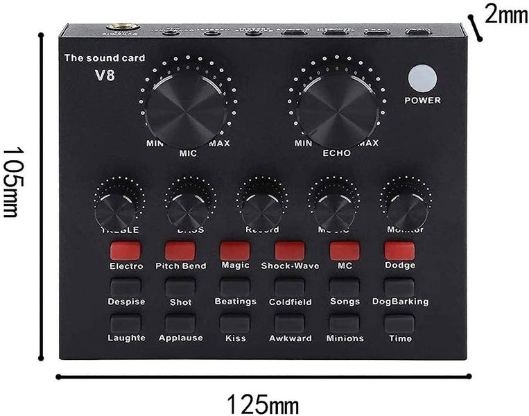V8 Sound Card, Microphone, Computer, Mobile Phone, Ipad, Ps4 Voice Changer Sound Carousel 1