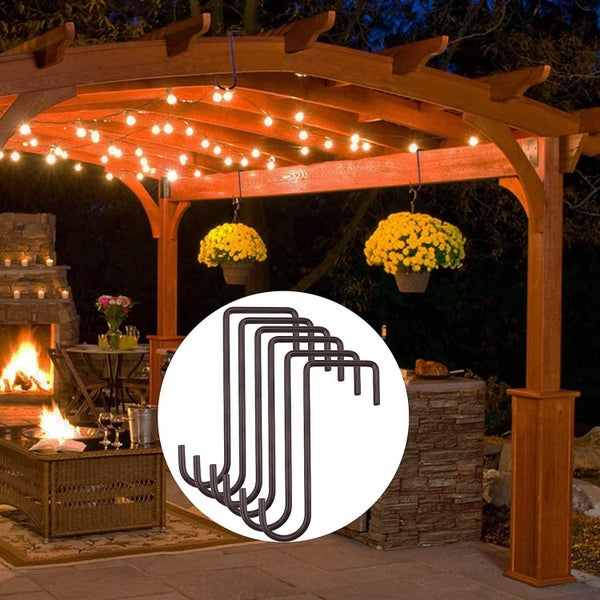 Fence Hooks, 2 X 6 Inch Patio Hangers Black Powder Coated Steel Hangers Carousel 4