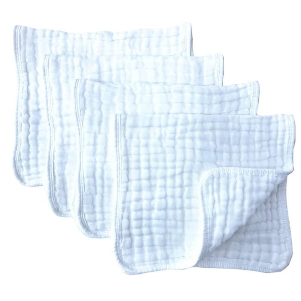 Muslin Cloths, Burp Cloths 4 Pack Large 100% Cotton Hand Washcloths Carousel 2
