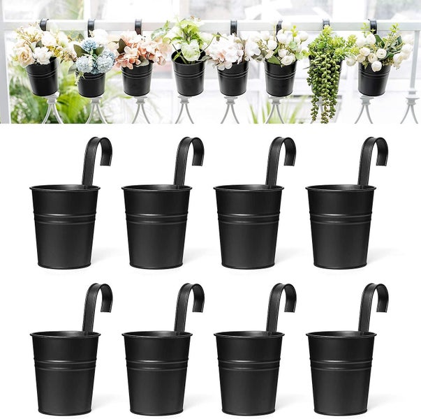 Metal Iron Flower Pot Vase Hanging Balcony Garden Planter Carousel 1