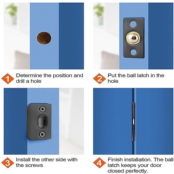 2 Pieces Cabinet Door Ball Catch, Stainless Steel Adjustable Roller Catch For Ba Carousel 5