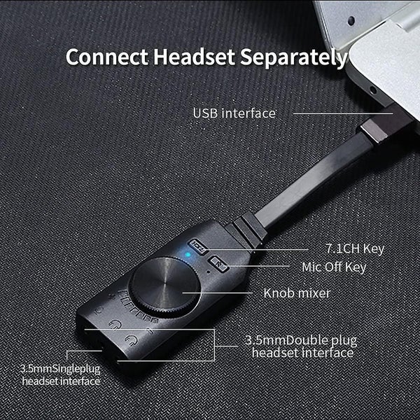 7.1-channel Usb Sound Card Adapter, External 2.0 Audio Stereo Sound Card Convert Carousel 5