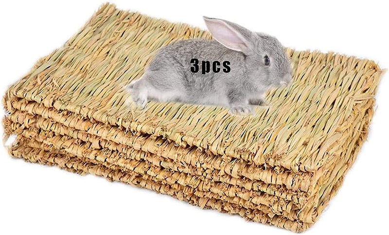 Grass Mat Woven Bed Mat For Small Animal Bunny Bedding Nest Chew Toy Bed Play To Carousel 1