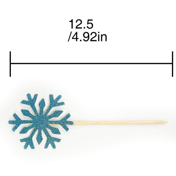 20 Counts Wedding Cake Decorating Frozen Cupcake Toppers Toothpicks, Sliver/blue Carousel 2