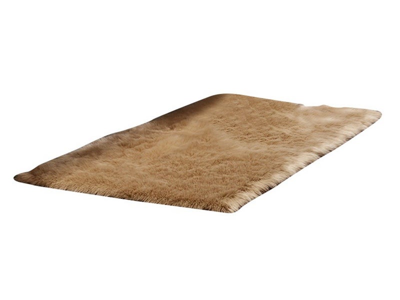 40x60cm Plush Floor Mat Area Non Slip Rug Fluffy Carpets for Bedroom Camel Carousel 2