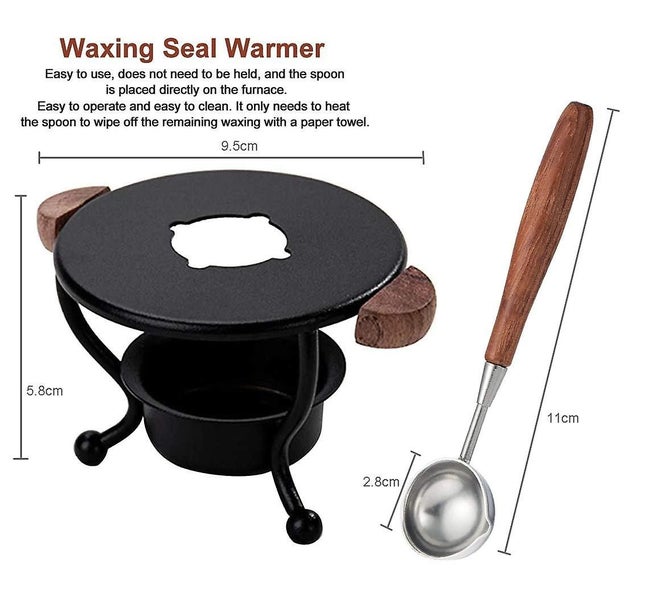 Wax Sealing Kit Melting Furnace Tool Wax Seal Warmer, Wax Seal Stamp Set Carousel 1