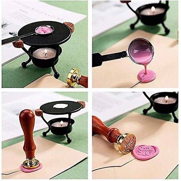 Wax Sealing Kit Melting Furnace Tool Wax Seal Warmer, Wax Seal Stamp Set Carousel 3