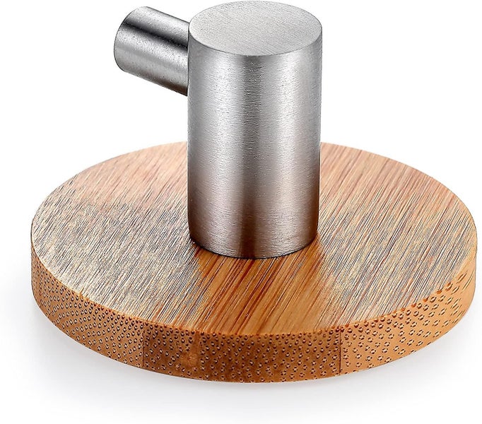 Heavy Duty Bamboo & Stainless Steel No Trace Adhesive Hook (1-hook + 2-hook) Carousel 5