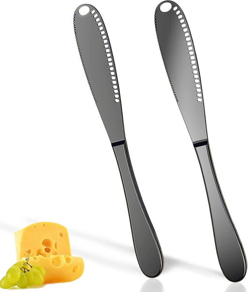 2pcs Butter Knife, A Serrated Edge, Cut Vegetables Or Fruits, Butter Spreader, S Carousel 1