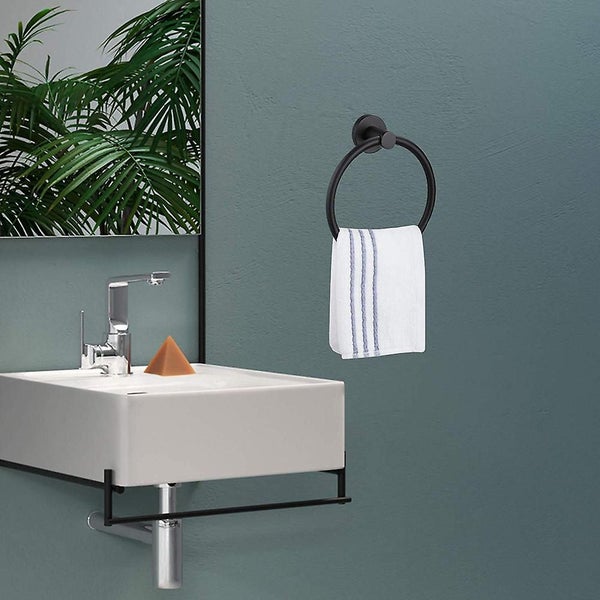 Towel Ring For Bathroom 1 Pack, Kitchen Bath Circle Towel Holder Hangers Wall Mo Carousel 5