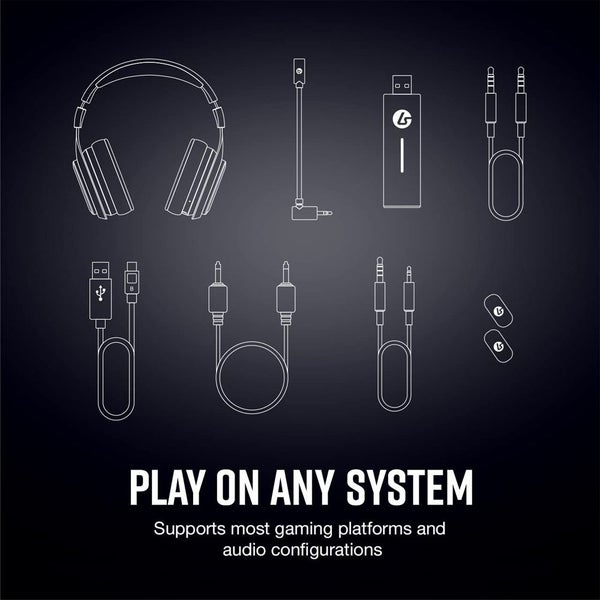 LucidSound LS30 Universal Wireless Gaming Headset For PC PS4 Controllers Black Carousel 4