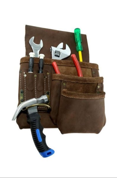 TOOL BELT- BROWN HEAVY DUTY LEATHER SLIDE & SWAP ON BELT FOR 33" TO 45" INCH Carousel 13