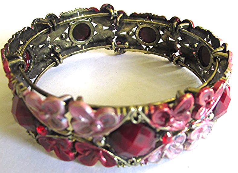 Floral bangle, red/pink Carousel 1
