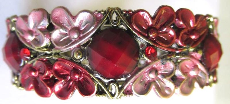 Floral bangle, red/pink Carousel 2