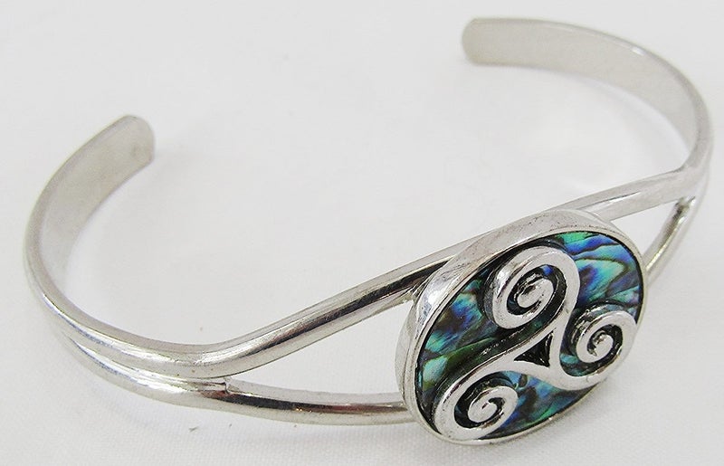 Paua bangle, large ornate style Carousel 1