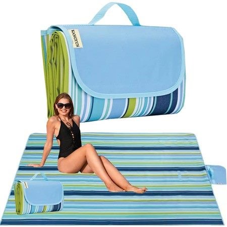 Beach Blanket Outdoor Picnic Blanket Mat 200x145cm Lightweight Folding Camping P Carousel 7