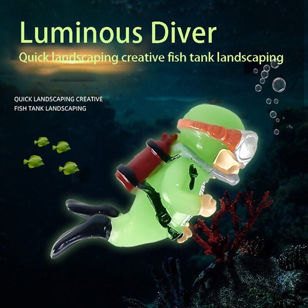 Luminous Diver Micro Fish Tank Aquarium Ornament 2pack Carousel 1