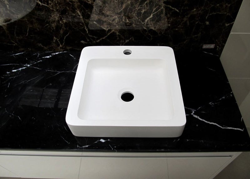 Basin - 380MM Hand made Poly-marble Basin in Matt Finish Carousel 2