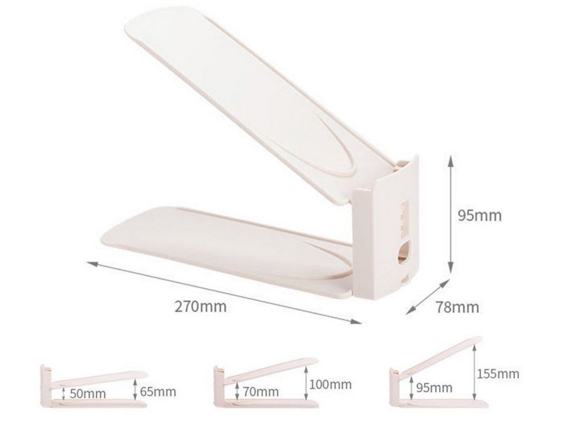 4Pcs Adjustable Shoe Slots Organizer Shoe Stacker Shoe Storage Rack Space Saver Carousel 10